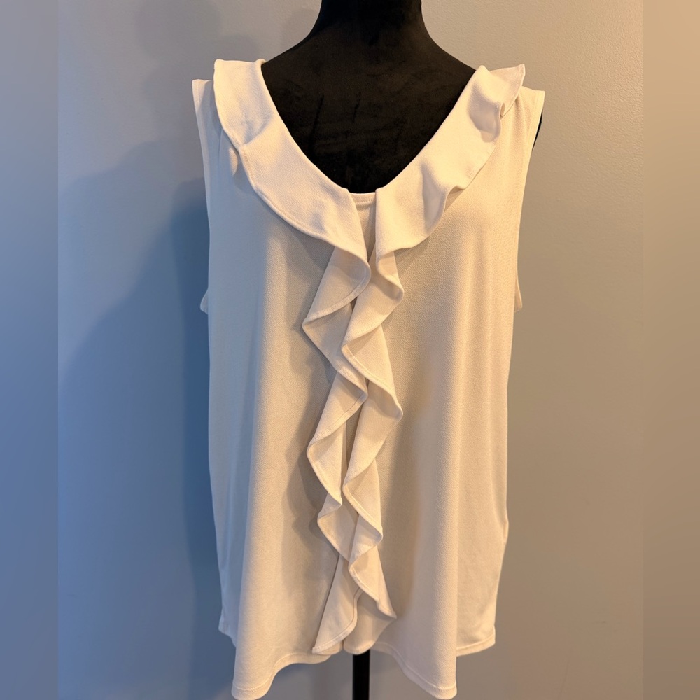 Banana Republic Factory Ivory Ruffle Blouse